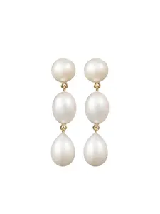 Серьги Amis Poire из желтого золота 14 карат с жемчугом Sophie Bille Brahe, белый