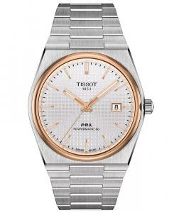 Мужские швейцарские автоматические часы PRX Powermatic 80 с браслетом из нержавеющей стали, 40 мм Tissot, белый