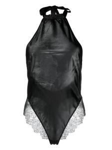 Maison Close шелковое боди с кружевом, черный