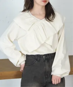 Tiptop/Пуловер крестообразной вязки с рюшами