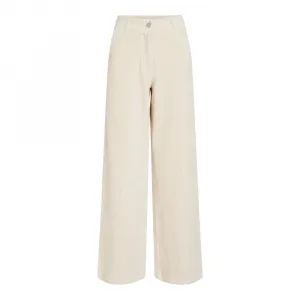 Брюки Vila Kita Wide Leg Fit Corduroy, бежевый