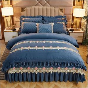 Generic Комплект постельного белья из мягкого бархатного флиса серого цвета