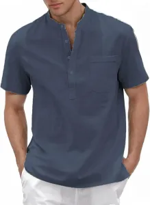 Мужская футболка с коротким рукавом, V-образным вырезом и карманом