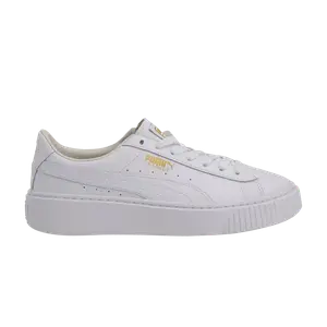 Кроссовки Puma Wmns Basket Platform Core White Gold, белый