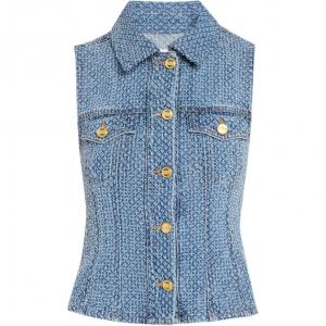 GANNI Твидовый свитер, Light Blue