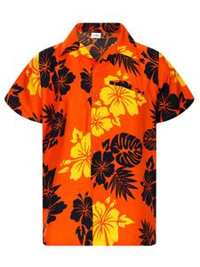 Рубашка King Kameha Mono Hibiscus, оранжевый