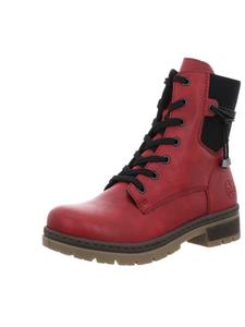 Rieker Красные ботильоны на шнуровке