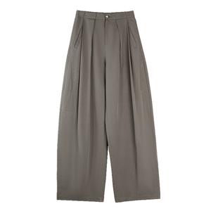 ELLE Повседневные брюки Women's серо-зеленые Moderate Straight Fit