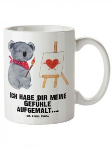 Кружка XL Коала-художник с надписью на белом фоне Mr. & Mrs. Panda