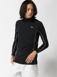 (M) FILA Однотонный компрессионный компрессионный топ с длинным рукавом и высоким воротником.