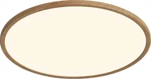 Светодиодный потолочный светильник Nordlux "Oja 42 IP54 2700K Dim", 1 лампочка, светодиодный модуль накаливания | Светодиод прочно интегрирован Ø 42,4 см, Высота: 2,3 см, цвет Holzfolie