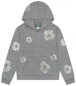 Худи Denim Tears Cashmere Swarovski Cotton Wreath Zip Hoodie 'Grey', серый