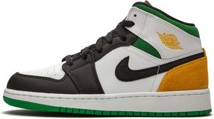 Детские кроссовки Nike Air Jordan 1 Mid, зеленый/оранжевый