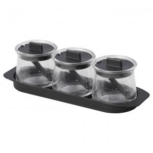 Набор из 3 баночек для специй IKEA, цвет glass