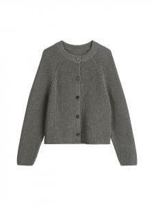 Marc O'Polo Укороченный кардиган оверсайз на молнии, цвет «Теплый гранитный меланж»