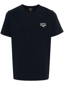 A.P.C. футболка с вышитым логотипом, синий