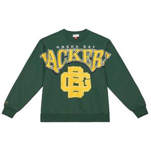 Свитшот NFL GREEN BAY PACKERS FLEECE CREWNECK Mitchell And Ness, цвет Dunkelgrün