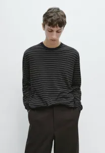 Полосатая толстовка с длинными рукавами Massimo Dutti, Mottled Dark Blue