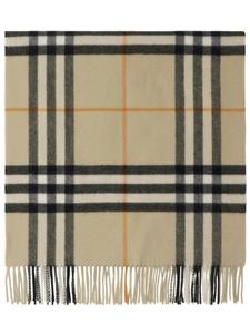 Burberry широкий клетчатый кашемировый шарф, нейтральный цвет