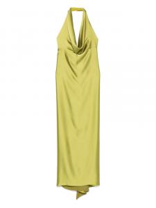 Платье макси из атласа Blanca Vita, зеленый