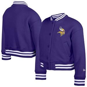 Детская фиолетовая куртка Minnesota Vikings с аппликацией из синели на молнии New Era