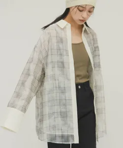 Полупрозрачная клетчатая многослойная рубашка Kbf, цвет White And Other Colors