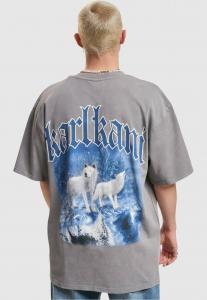 Футболка с принтом ФУТБОЛКА UNISEX SIGNATURE WASHED HEAVY WOLF TEE Karl Kani, серая