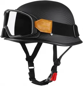 Мотоциклетный шлем-полушлем в немецком стиле из углеродного волокна для мужчин и женщин, небольшой и легкий, с тонкой шапочкой, сертифицирован DOT/ECE, ретро-шлем-полушлем RIKCAT, a