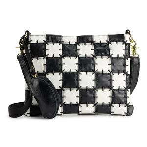 Ameri Кожаная сумка через плечо с зигзагом Ameri Leather, цвет Black White Square