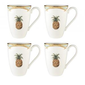 Бамбуковые кружки Lenox в колониальном стиле, набор из 4 шт, белый