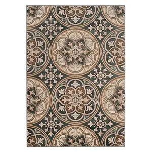 Ковер-Медальон с ботаническим узором от Lyndhurst Safavieh, мультиколор, 244x244 см, круглый