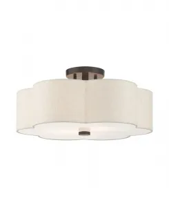 Полупотолочный светильник Solstice с 3 плафонами Livex, бронза