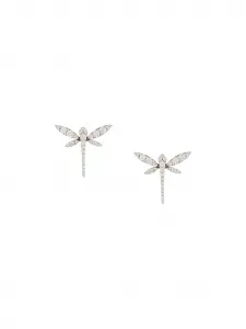 Серьги из желтого золота Mini Dragonfly с бриллиантами Anapsara, розовый