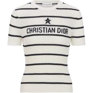 DIOR Топ Women's Ecru/Marine Blue