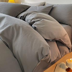 Jie Liya Комплект постельного белья 1,5 м, для кровати 200x230 см, серый, гребенной хлопок