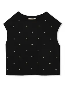 Футболка с бусинами Michael Kors Kids, черный