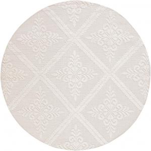 Ковер SAFAVIEH, 183 x 183 см, Vermont Collection Round, Ivory, переходный дизайн, идеален для помещений с высокой проходимостью в гостиной, спальне и столовой (VRM306A-6R)