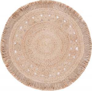 Ковер SAFAVIEH, 92 x 92 см, Natural Fiber Collection, Natural, дизайн Farmhouse Jute, идеален для помещений с высокой проходимостью в гостиной, спальне (NF175A)