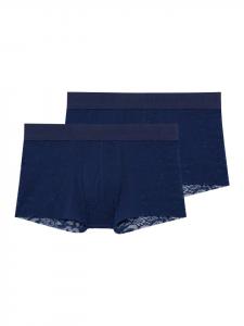 HOM Ретро шорты/брюки свободного кроя из кружева, темно-синие