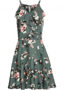 Платье с воланами Rainbow, зеленый