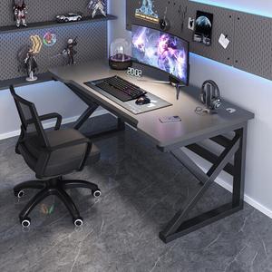 Стол компьютерный 140x60x74 см Naijia для дома и игр, серый + черная рама