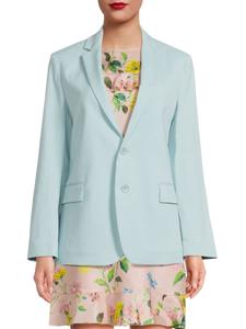 Пиджак из смесовой льняной ткани REDValentino, светло-синий