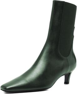 Женские ботильоны XYD с эластичной пяткой, низким каблуком и квадратным носком, короткие ботинки на каждый день и для торжественных случаев, Green