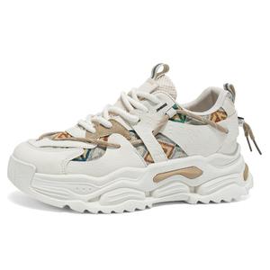 Амортизирующие, противоскользящие, износостойкие, дышащие низкие кроссовки на массивной подошве для мужчин King Jinmai, Beige Khaki