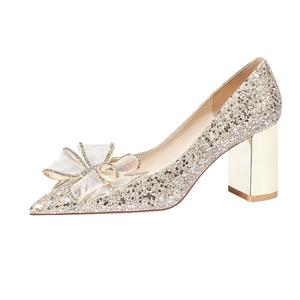 Туфли на высоком каблуке, женские, шампанского цвета BINGO DUCK, Champagne 8Cm