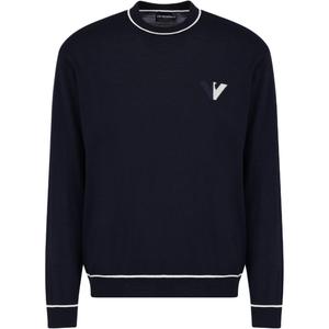 Джемпер с жаккардовым орнатом Eagle EMPORIO ARMANI, Морской синий