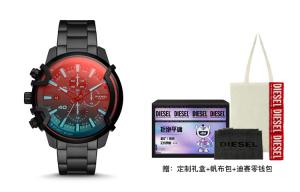 Коллекция "Король-Демон Бык" Наручные часы Кварцевый механизм Стальной браслет 48 мм Черный циферблат Мужские часы DZ4578 NLP DIESEL