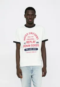 Футболка с принтом Replay, Natural White