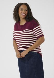Футболка Kaffe Curve STRIPED, Windsor Turtledove Half Stripe/Bordeaux