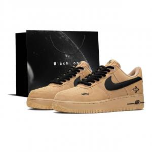 Nike Air Force 1 черный коричневый warrior термо высота увеличивающая устойчивая к истиранию low top скейтборд обувь unisex wheat